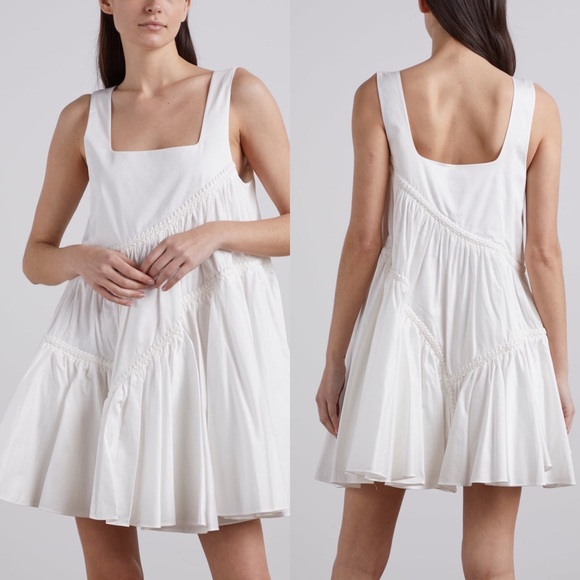 Aje Dresses & Skirts - Aje Casabianca Braided Mini Dress Sz US 10 NWT Ivory White
